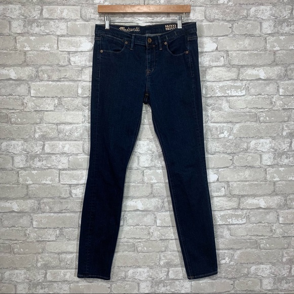 MADEWELL the SKINNY SKINNY JEANS. DARK WASH. SIZE WOMEN'S 29x32 **flawed** - Picture 1 of 9